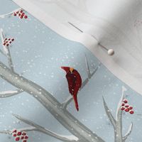 Cardinal Birds On A Winter Day - Smaller Scale