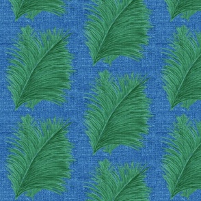 Palm Fronds   Marine Blue