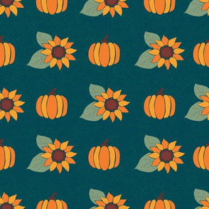 Sunflowers And Pumpkins