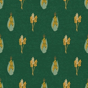 Corn On Green Background