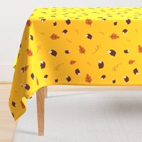 Hedgehogs On Yellow