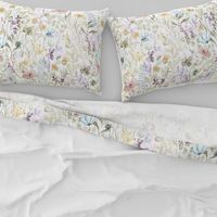 Ombre Border Large Spring Floral meadow 84in