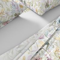 Ombre Border Large Spring Floral meadow 84in