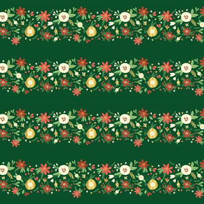 Floral Christmas Stripes