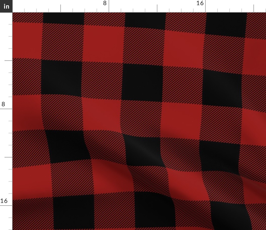 3-in Buffalo Plaid: Red & Black Large Buffalo Check, Red Lumberjack Plaid