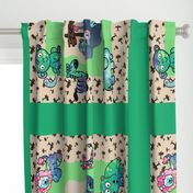 Tie-Dye Zoo Jade Green 1-Yard Baby Quilt by Shari Armstrong Designs
