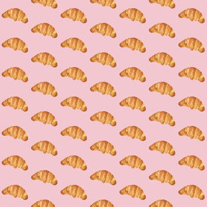 croissant on pink