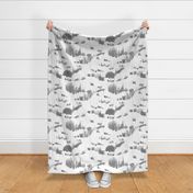 Toile de Longhorn Cowfish, Black and White