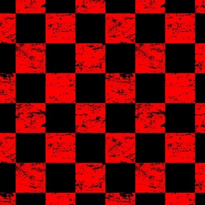 black and red distressed checkerboard