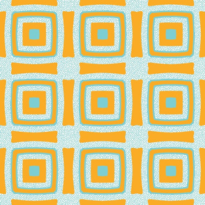 Framed Squares-Gold and Aqua-Riptide Palette