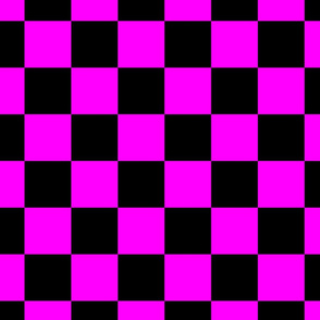 black and neon pink checkerboard