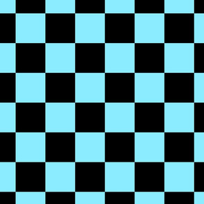 black and pastel blue checkerboard