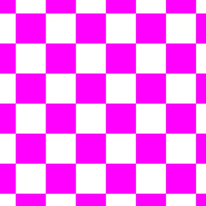 white and neon pink checkerboard
