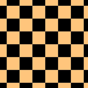 black and pastel orange checkerboard