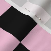 black and pastel pink checkerboard