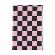 black and pastel pink checkerboard