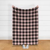 3-in Buffalo Plaid: Rose Gold & Black Large Buffalo Check, Pink Lumberjack Plaid