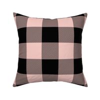 3-in Buffalo Plaid: Rose Gold & Black Large Buffalo Check, Pink Lumberjack Plaid