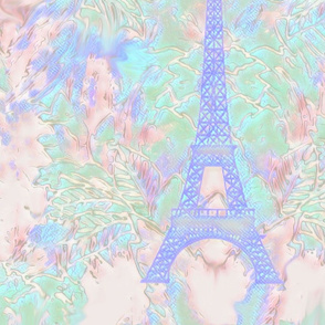 Eifel Tower Pastel Fleurs Cafe
