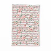 Peachy Pink Love Floral Striped