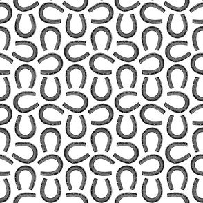 Western Horseshoes Black & White Pattern (Small Scale)