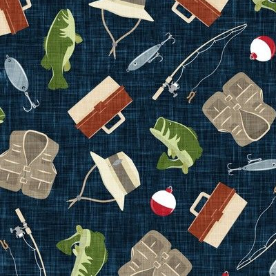 Tackle Box Fabric, Wallpaper and Home Decor