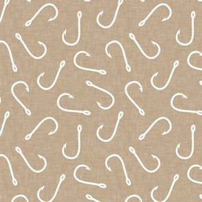 Red Fish Hooks Fabric, Wallpaper and Home Decor