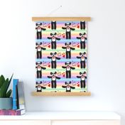 Everyone Needs a Pandy to Love! - pastel rainbow lines, large  