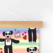 Everyone Needs a Pandy to Love! - pastel rainbow lines, large  