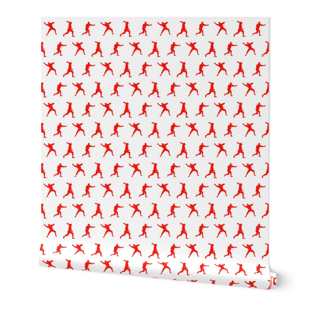 Baseball Player Shapes Red & White (Small Scale)