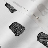 Sewing Thimbles in Black & White (Small Scale)