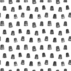 Sewing Thimbles in Black & White (Small Scale)