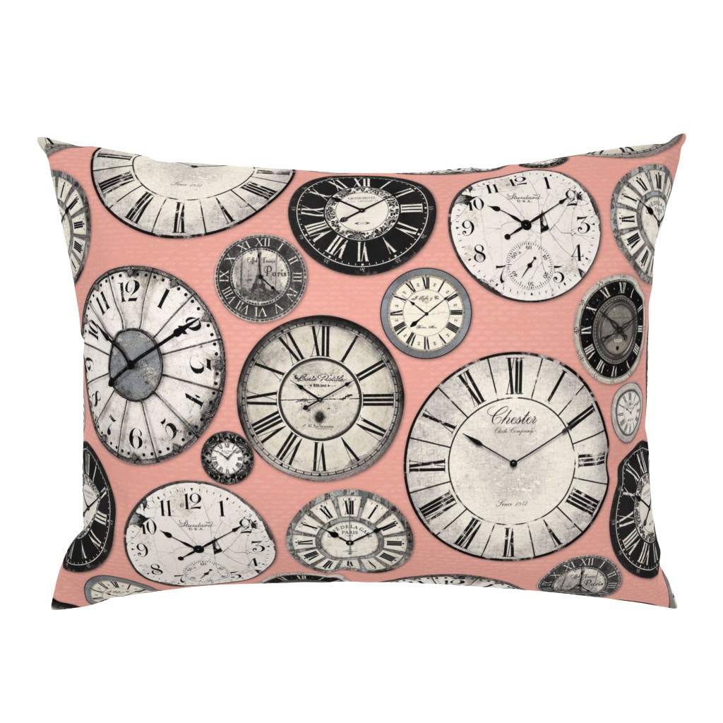 Vintage Clocks pink grey