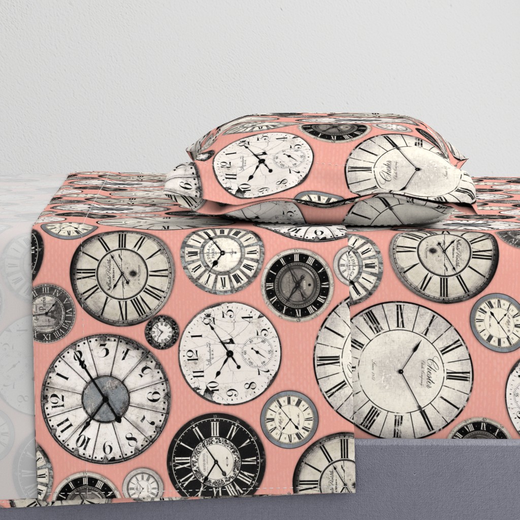 Vintage Clocks pink grey