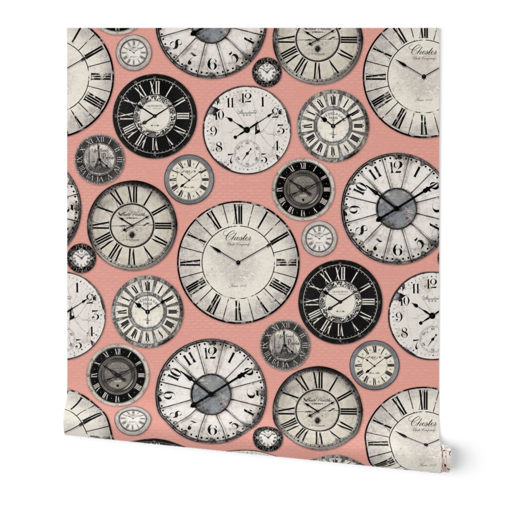 Vintage Clocks pink grey