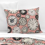 Vintage Clocks pink grey