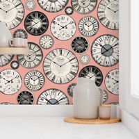 Vintage Clocks pink grey