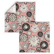 Vintage Clocks pink grey