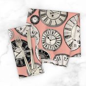 Vintage Clocks pink grey