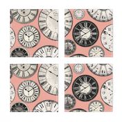 Vintage Clocks pink grey