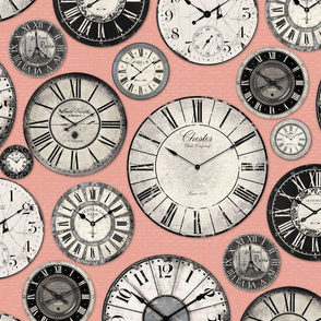 Vintage Clocks pink grey