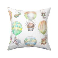 Animal Air Balloons on white