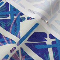 Abstract Tropical Tiles in Blue / Big Scale