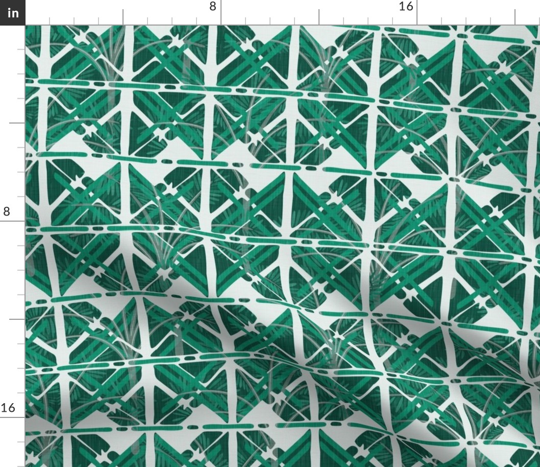 Abstract Tropical Tiles in Green / Big Scale