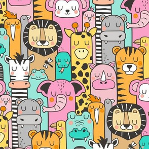 Jungle Forest Friends Pink