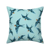 Swooping Swallow Blue Green Teal // large