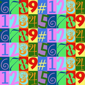 Funky Number Fabric
