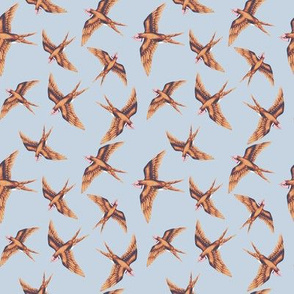 Swooping Swallows Copper on Grey // small