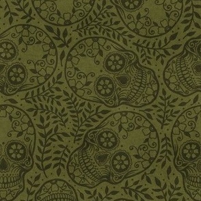 Sugar skulls - army green