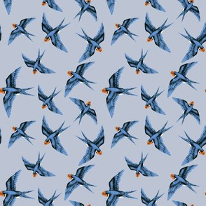 Swooping Swallows Storm Blue // small